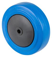 Gummirad B62.101, Produkttyp: Rder, Material/Art des Radkrpers: Kunststoff, Material der Laufflche: Elastikgummi blau, Lager: Kugellager,  Rad:  100 mm, Tragkraft: 150 kg