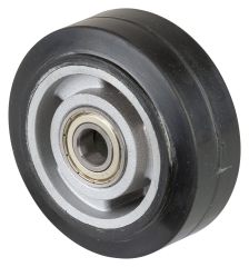 Gummirad B80.100, Produkttyp: Rder, Material/Art des Radkrpers: Aluminium, Material der Laufflche: Elastikgummi schwarz, Lager: Kugellager,  Rad:  100 mm, Tragkraft: 150 kg