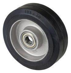 Gummirad B80.127, Produkttyp: Rder, Material/Art des Radkrpers: Aluminium, Material der Laufflche: Elastikgummi schwarz, Lager: Kugellager,  Rad:  125 mm, Tragkraft: 180 kg