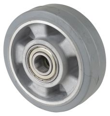 Gummirad B83.126, Produkttyp: Rder, Material/Art des Radkrpers: Aluminium, Material der Laufflche: Elastikgummi grau, Lager: Kugellager,  Rad:  125 mm, Tragkraft: 200 kg