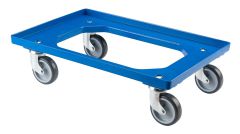 Transportroller blau T.-ROLLER.1B,  Rad: 100 mm , Tragkraft: 250 kg , Bauhhe: 113 mm, Radausfhrung: Thermoplastisches Rad, Plattengre: 612x417 mm