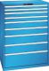 Schubladenschrank 9 Schubladen 1023x725x1450 RAL 5012 Lista 54x36E 78.191.010
