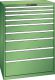 Schubladenschrank 9 Schubladen 1023x725x1450 RAL 6011 Lista 54x36E 78.191.030