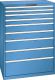 Schubladenschrank 9 Schubladen 1023x725x1450 RAL 5019 Lista 54x36E 78.191.040