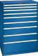 Schubladenschrank 9 Schubladen 1023x725x1450 RAL 5010 Lista 54x36E 12.550.090