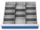 Schubladeneinteilung R 24-24 mit Metalleinteilung fr Front 100 mm