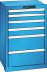 Schubladenschrank 6 Schubladen 564x572x850 RAL 5012 Lista 27x27E 14.258.010