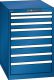 Schubladenschrank 8 Schubladen 564x725x850 RAL 5010 Lista 27x36E 78.150.090