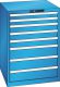 Schubladenschrank 8 Schubladen 717x725x1000 RAL 5012 Lista 36x36E 14.412.010