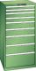 Schubladenschrank 9 Schubladen 717x725x1450 RAL 6011 Lista 36x36E 78.310.030