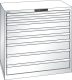 Schubladenschrank 8 Schubladen 1023x725x1000 RAL 9010 Lista 54x36E 78.304.110