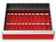 Schubladeneinteilung R 18-16 mit Muldenplatten Front 100 mm