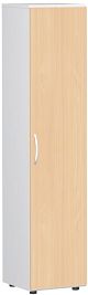 Flgeltrenschrank mit Standfen, Griff links oder rechts, inkl. Trdmpfer, nicht abschliebar, 400x420x1808, Buche/Wei
