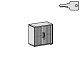 Querrollladenschrank Oberboden 25 mm, mit Standfen, abschliebar, 800x425x798, Silber/Buche