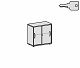 Schiebetrenschrank Oberboden 25 mm, mit Standfen, abschliebar, 800x425x798, Wei/Wei