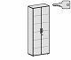 Flgeltrenschrank mit Standfen, inkl. Trdmpfer, abschliebar, 800x420x2160, Ahorn/Wei