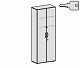 Garderobenschrank mit ausziehbarem Garderobenhalter, mit Standfen, inkl. Trdmpfer, abschliebar, 800x420x2160, Ahorn/Wei