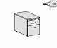 Rollcontainer Hngeregistratur und 1 Metall-Schubfach, mit Utensilienschubfach, Metall-Rollschubfhrung, Zentralverriegelung, verdeckte Doppel-Lenkrollen, 438x800x565, Wei/Wei