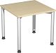 Schreibtisch hhenverstellbar, 800x800x680-800, Ahorn/Silber