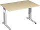 Schreibtisch hhenverstellbar, 1200x800x680-820, Ahorn/Silber