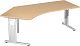 Schreibtisch 135 links hhenverstellbar, 2166x1130x680-820, Buche/Silber