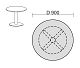 Konferenztisch Tellerfu, Kreisform, feste Hhe, D-900x720, Wei