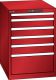 Schubladenschrank 6 Schubladen 564x725x850 RAL 3003 Lista 27x36E 78.530.070
