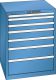 Schubladenschrank 7 Schubladen 717x725x850 RAL 5019 Lista 36x36E 78.643.040