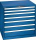 Schubladenschrank 7 Schubladen 870x725x850 RAL 5010 Lista 45x36E 78.690.090