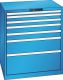 Schubladenschrank 7 Schubladen 870x725x1000 RAL 5012 Lista 45x36E 78.694.010