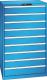 Schubladenschrank 9 Schubladen 870x725x1450 RAL 5012 Lista 45x36E 78.710.010