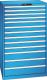 Schubladenschrank 13 Schubladen 870x725x1450 RAL 5012 Lista 45x36E 78.714.010