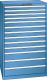 Schubladenschrank 13 Schubladen 870x725x1450 RAL 5019 Lista 45x36E 78.714.040