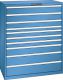 Schubladenschrank 10 Schubladen 1193x725x1450 RAL 5019 Lista 64x36E 78.838.040