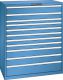 Schubladenschrank 11 Schubladen 1193x725x1450 RAL 5019 Lista 64x36E 78.840.040