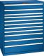 Schubladenschrank 11 Schubladen 1193x725x1450 RAL 5010 Lista 64x36E 78.840.090