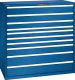 Schubladenschrank 10 Schubladen 1431x725x1450 RAL 5010 Lista 78x36E 78.868.090