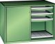 Schubladenschrank Schiebetren 1430x627x1020 RAL 6011 Lista 36x27E 79.428.030