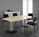 Konferenztisch Tellerfu, Faform, feste Hhe, 2000x800-1200x720, Buche