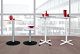 Konferenztisch Tellerfu, Faform, feste Hhe, 2000x800-1200x720, Ahorn