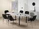 Konferenztisch Rundfu, Faform, feste Hhe, 2000x800-1200x720, Buche/Anthrazit