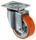 Schwerlastrolle N100.B90.102, Produkttyp: Lenkrollen, Befestigung: Anschraubplatte,  Schraubloch: 8 mm, Material/Art des Radkrpers: Aluminium, Material der Laufflche: Prothane Guss-Polyurethan 95 +/-3 Shore A, Lager: Kugellager,  Rad:  100 mm, Tragkr