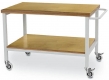 Fahrbarer Arbeitstisch, 1x Fachboden Buche Multiplex 25 mm