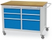 Mobile Wekbank Tiefe 750 mm, R 18-24, 3x Schublade, 1x Flgeltre