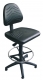 Arbeitsstuhl  rutschfeste Bodengleiter, Sitz und großflächiger Rücken PU schwarz, ergonomisch geformt