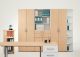 Anstell-Querrollladenschrank Oberboden 25 mm, mit Stellfen, abschliebar, 800x425x720, Silber/Buche